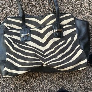 Coach Black and White Zebra Print Tote